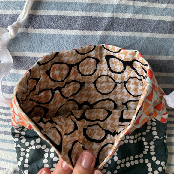 Small Handmade Reversible Drawstring Bag - Picture 2 of 4